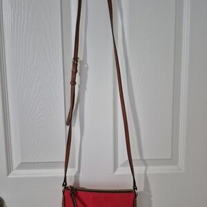 Dooney & Bourke Red and Brown Crossbody Bag